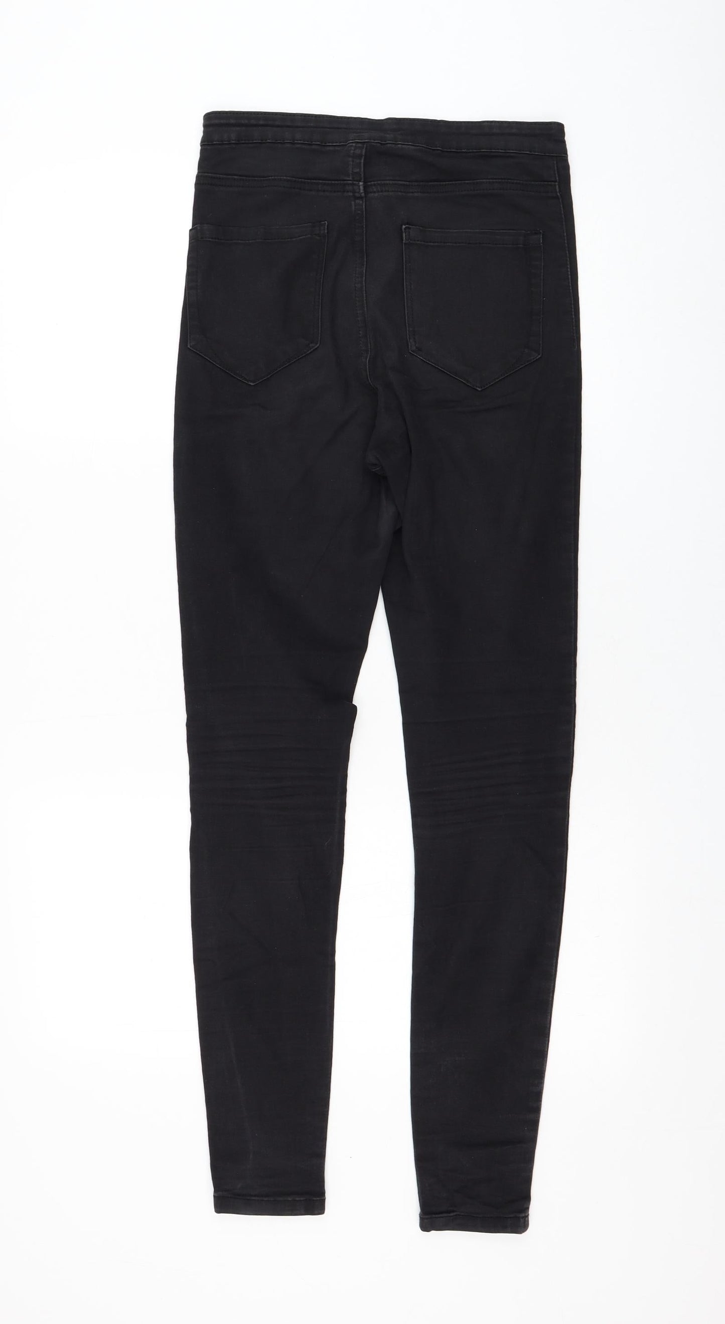 Primark Womens Black  Cotton Skinny Jeans Size 10 L30 in Regular Zip