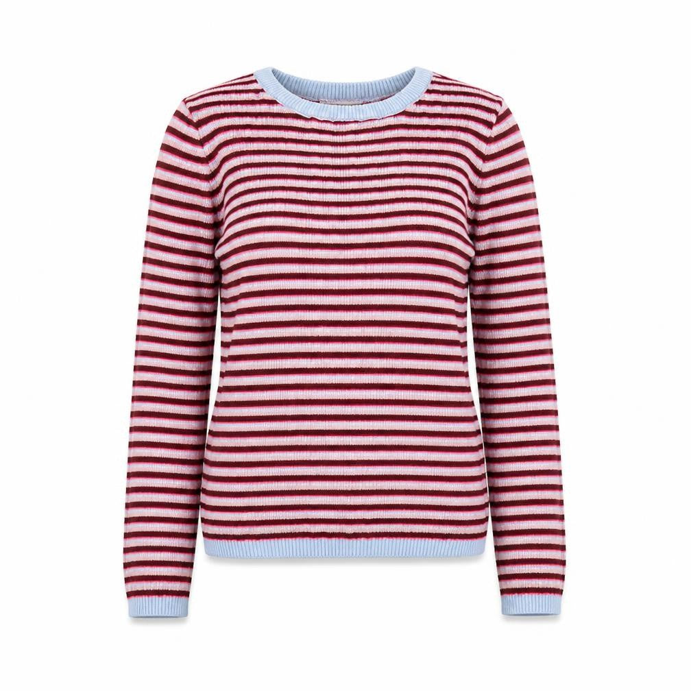 Primark Womens Purple Round Neck Striped Polyester Pullover Jumper Size 12