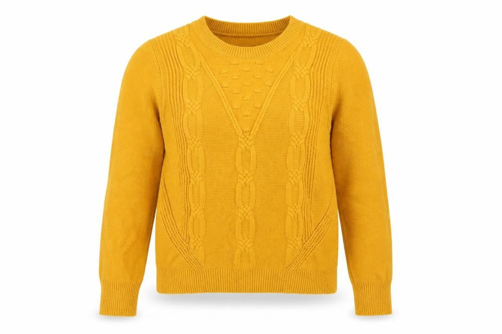 Oasis Womens Yellow Round Neck  Viscose Pullover Jumper Size L