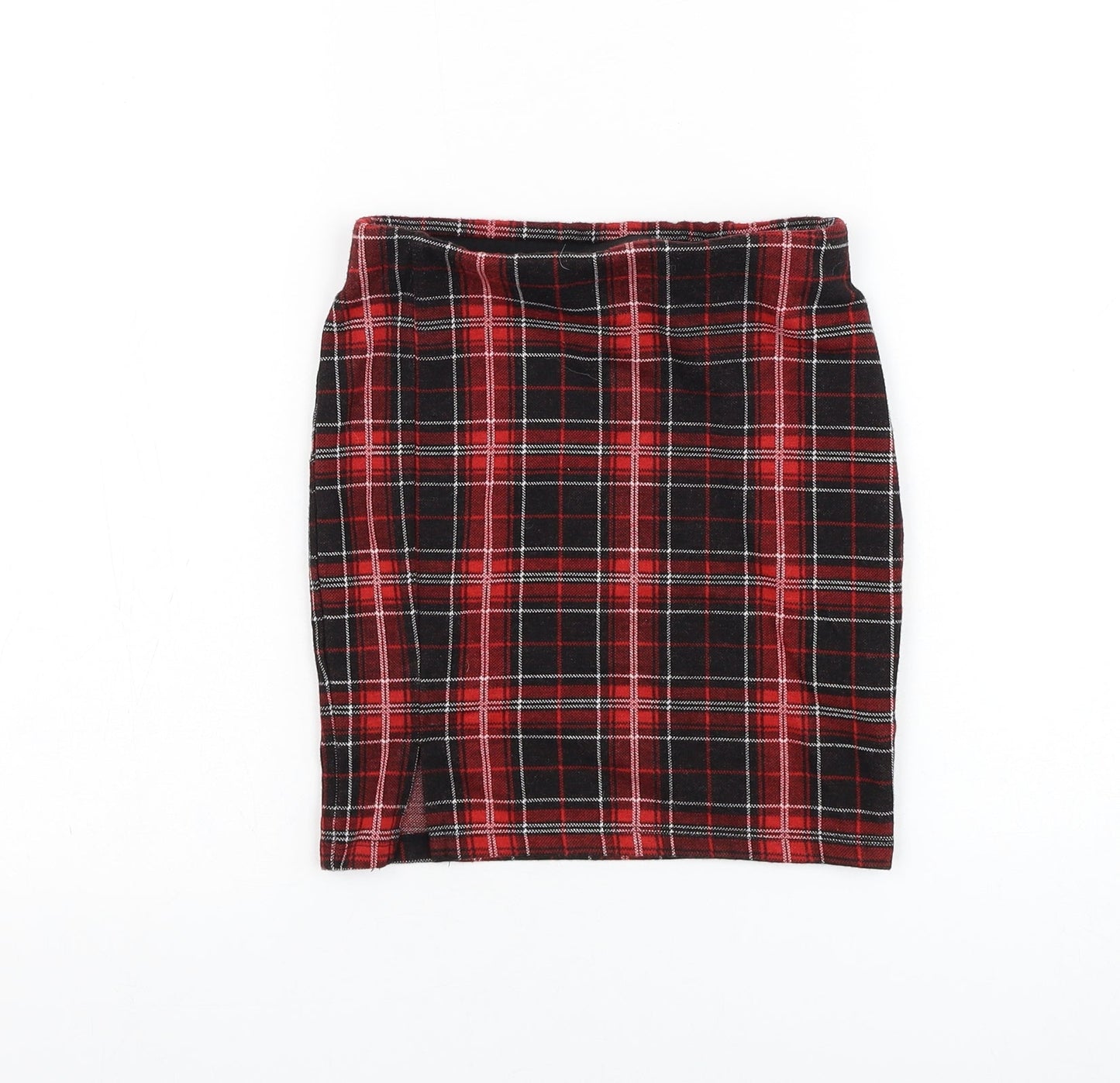 New Look Girls Red Check Polyester Straight & Pencil  Size 9 Years  Regular Pull On