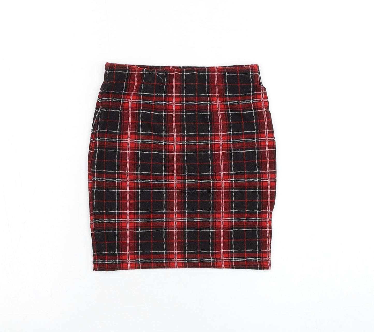New Look Girls Red Check Polyester Straight & Pencil  Size 9 Years  Regular Pull On