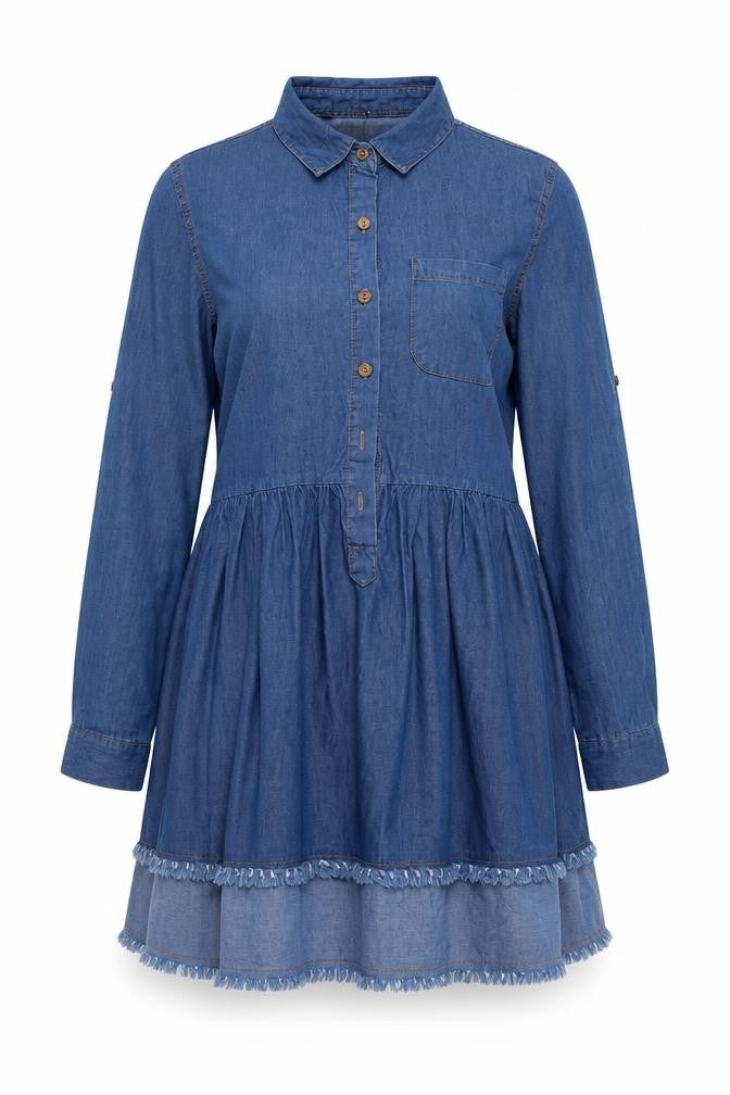 Polo Login Womens Blue  Cotton Skater Dress  Size S  Collared