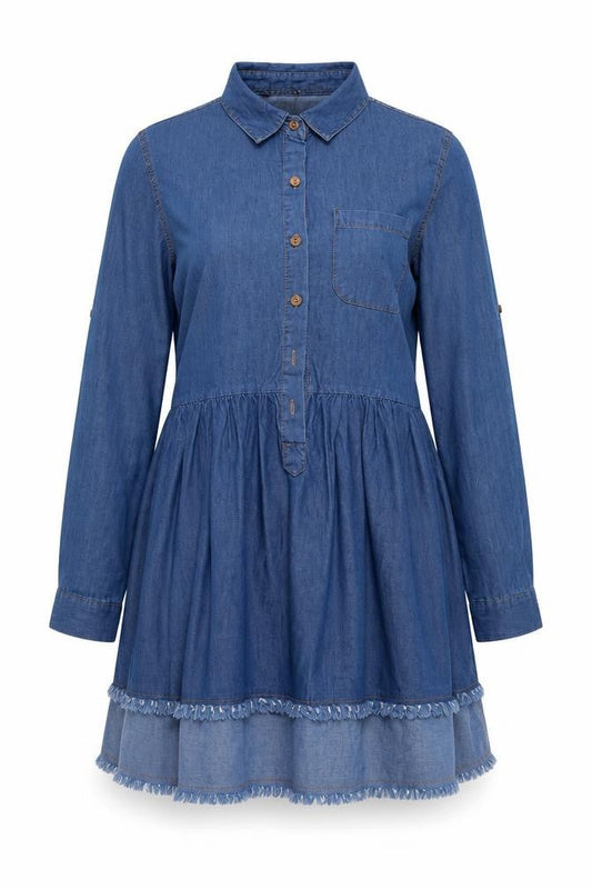Polo Login Womens Blue  Cotton Skater Dress  Size S  Collared