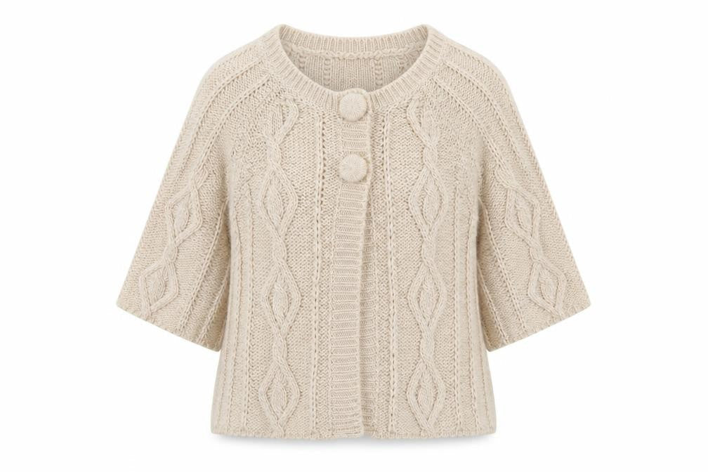 Evie Womens Beige Round Neck  Acrylic Cardigan Jumper Size 12