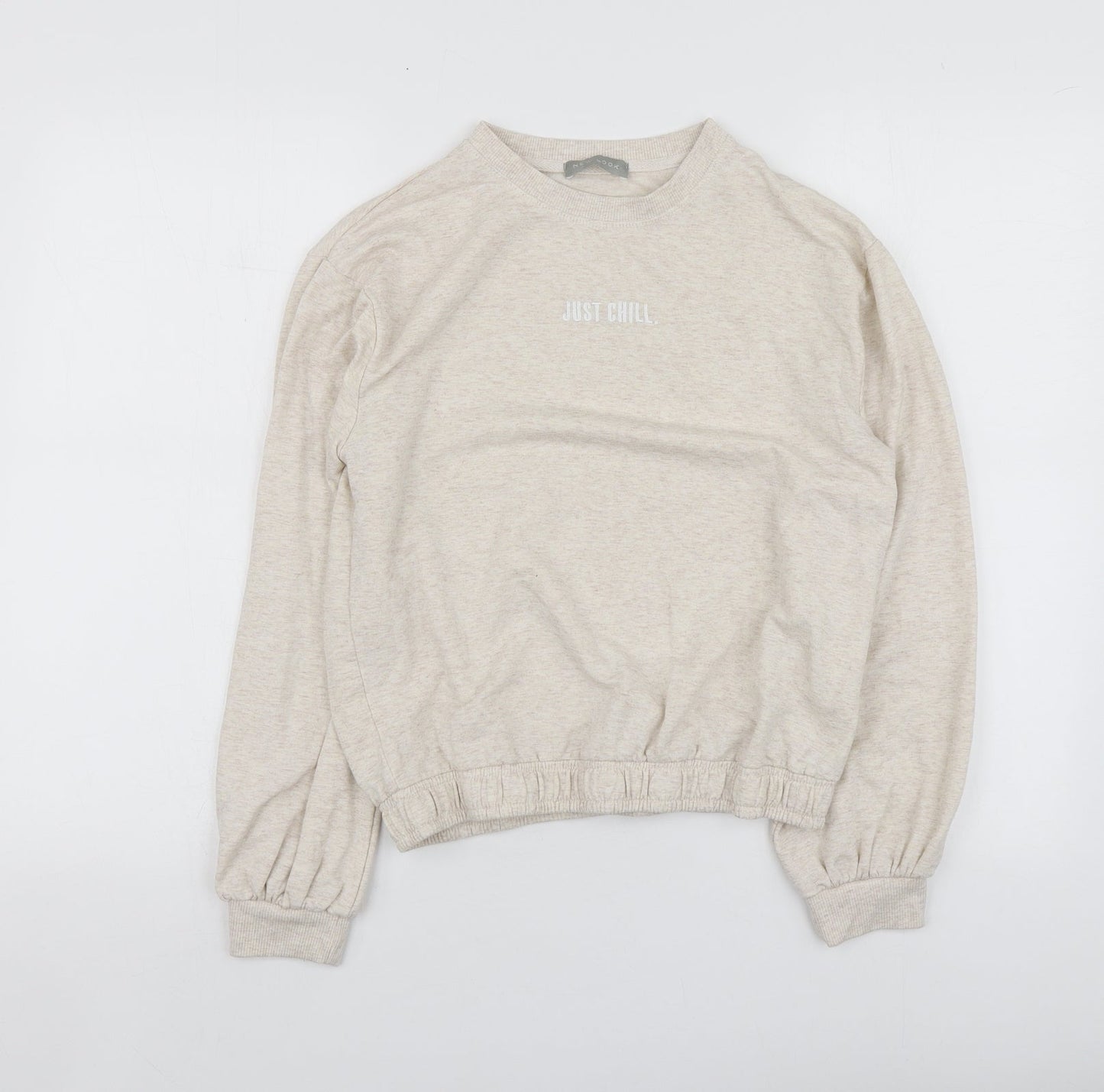 New Look Womens Beige  Polyester Pullover Sweatshirt Size 8