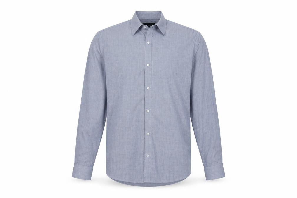 F&F Mens Blue  Polyester  Button-Up Size 15 Collared