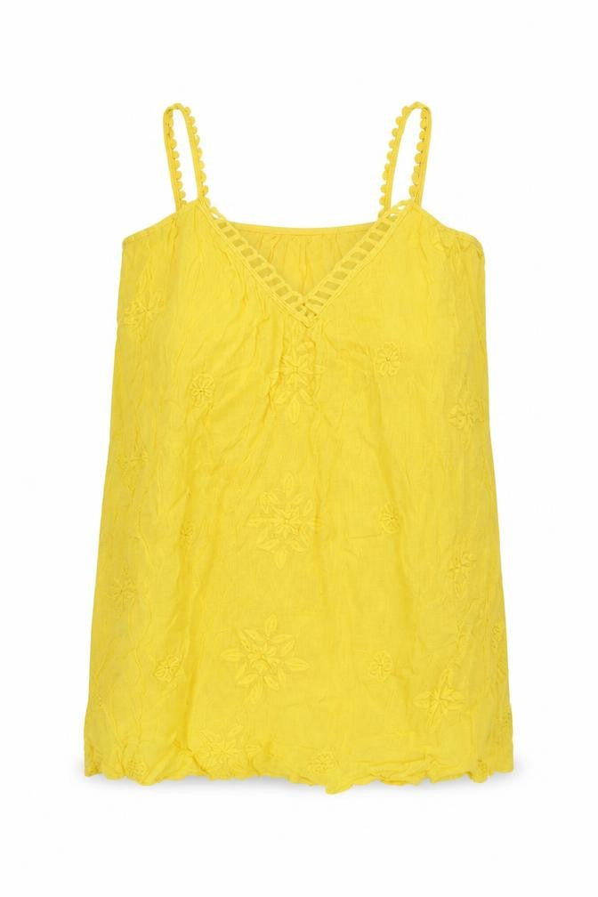 Zara Womens Yellow  Cotton Basic Blouse Size L Halter