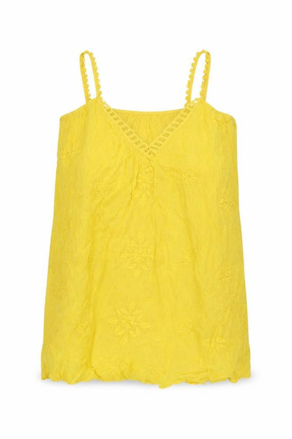 Zara Womens Yellow  Cotton Basic Blouse Size L Halter