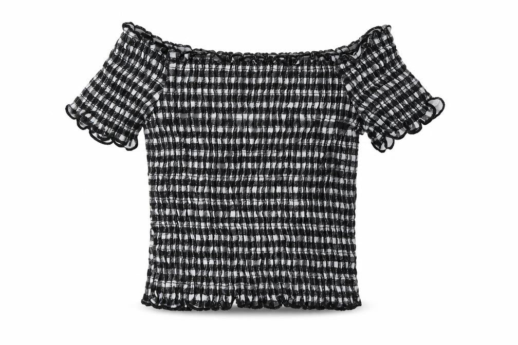 Candy Couture Girls Black Check Polyester Basic T-Shirt Size 11 Years Sweetheart