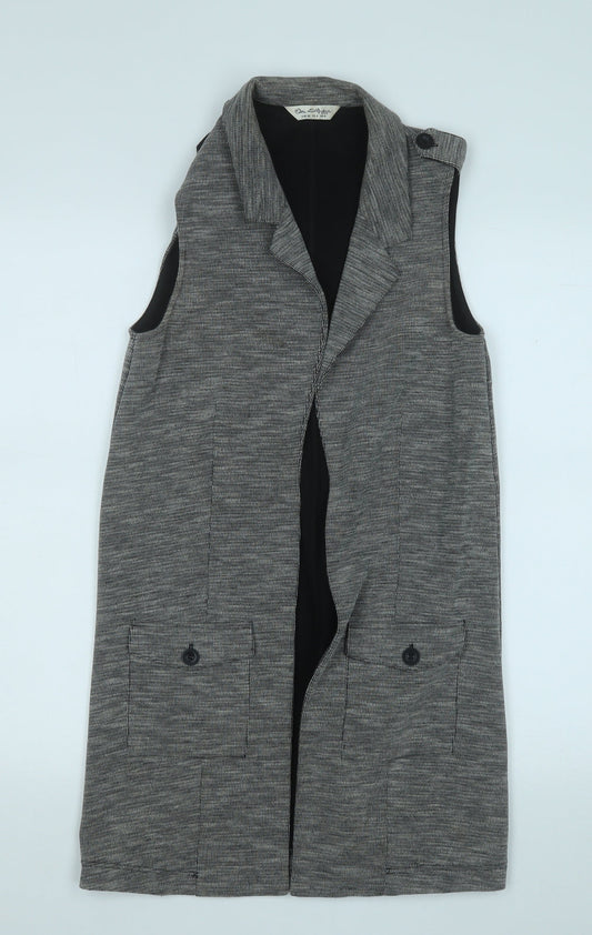 Miss Selfridge Womens Grey Collared  Polyester Cardigan Jumper Size 8