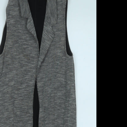 Miss Selfridge Womens Grey Collared  Polyester Cardigan Jumper Size 8