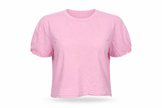 PRETTYLITTLETHING Womens Pink  Viscose Basic T-Shirt Size 8 Round Neck