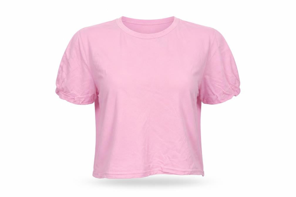 PRETTYLITTLETHING Womens Pink  Viscose Basic T-Shirt Size 8 Round Neck