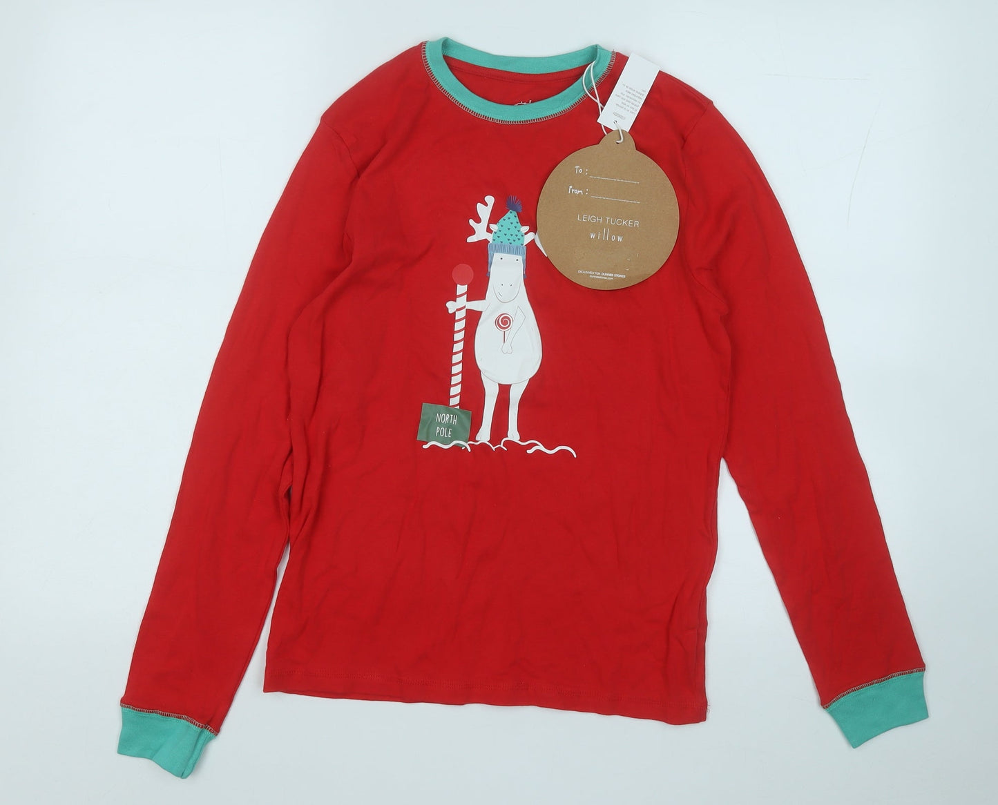 Dunnes Stores Womens Red  Cotton Basic T-Shirt Size S Round Neck