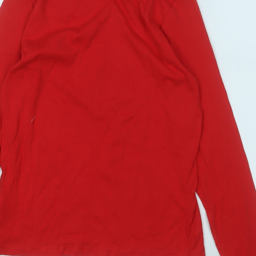 Dunnes Stores Womens Red  Cotton Basic T-Shirt Size S Round Neck