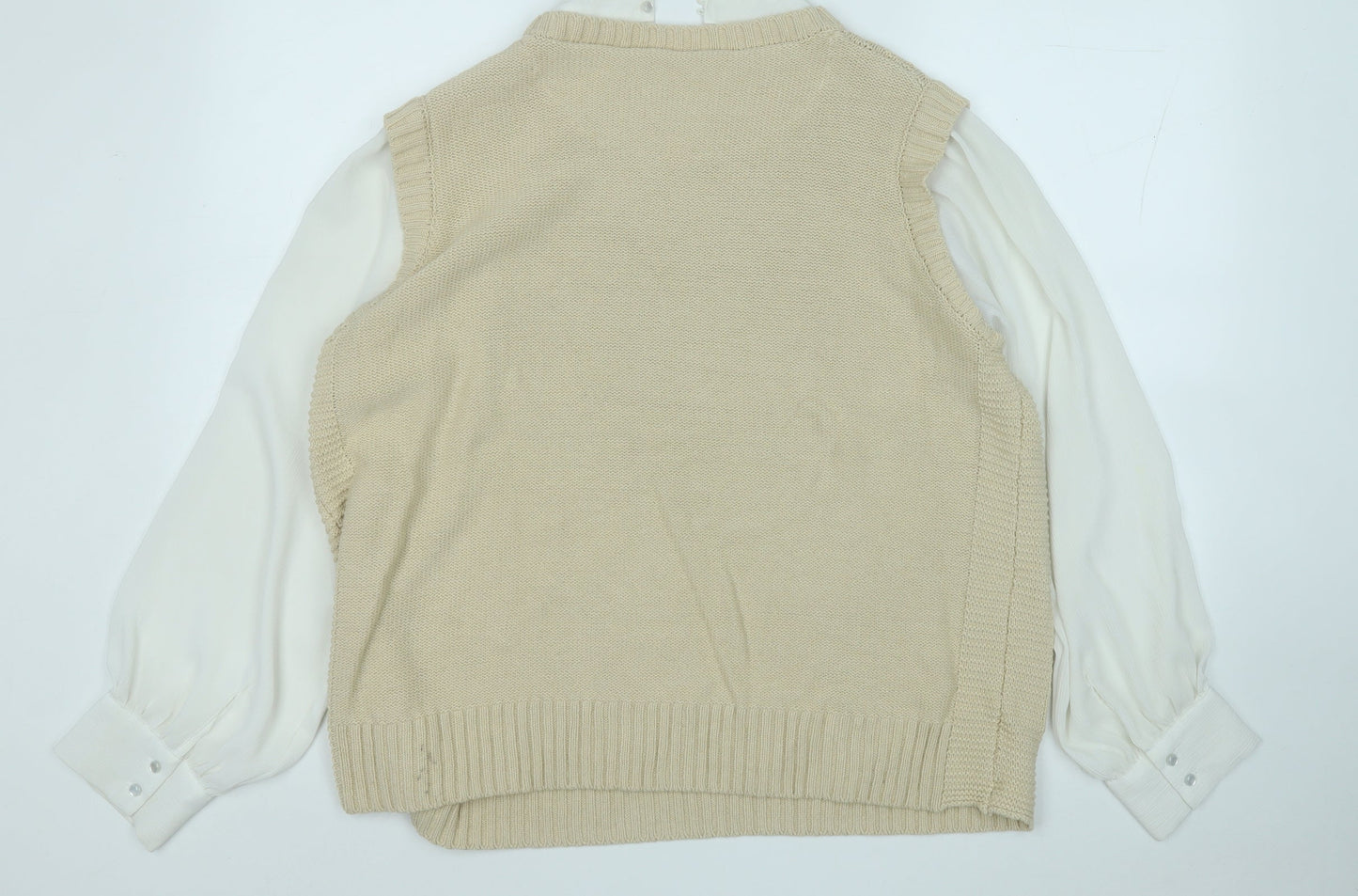 NEXT Womens Beige Round Neck  Cotton Pullover Jumper Size L