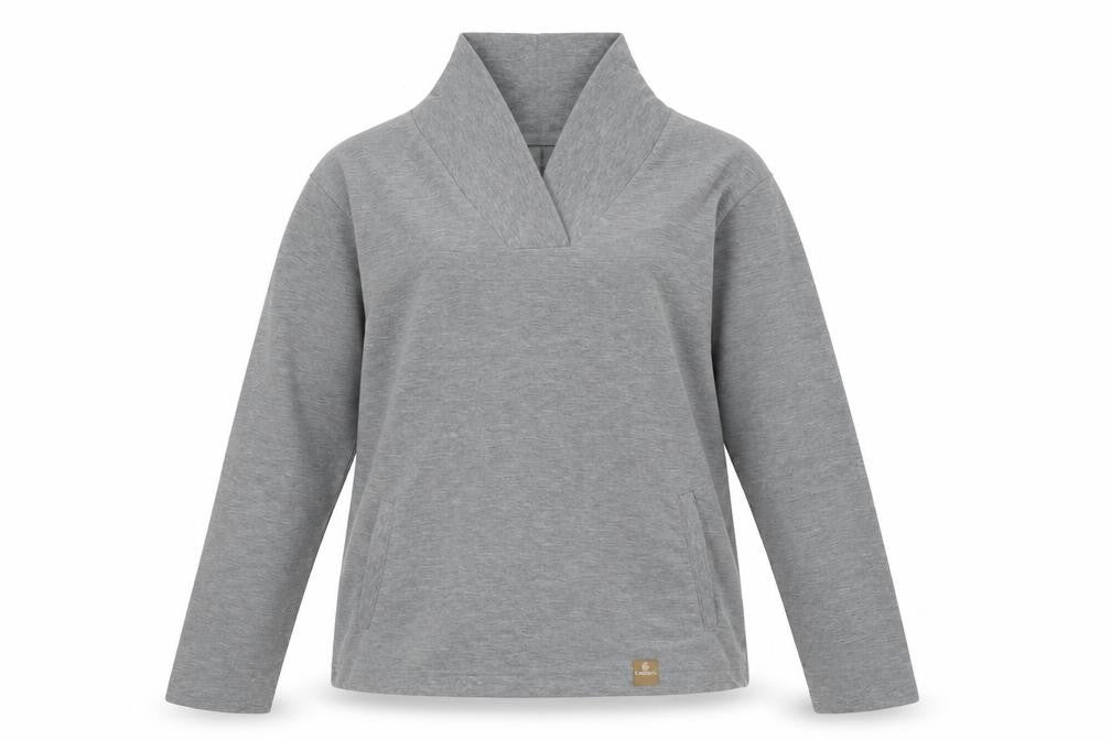 Hydra Womens Grey V-Neck  Polyester Pullover Jumper Size S