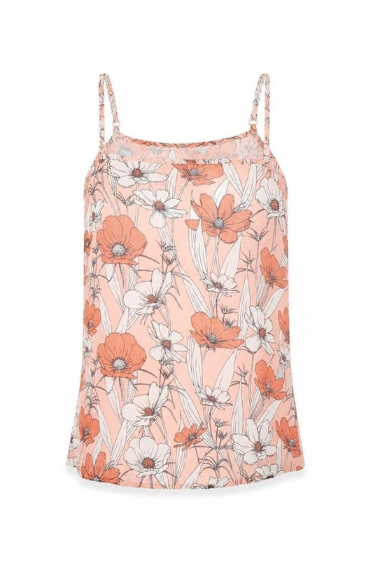 F&F Womens Pink Floral Polyester Basic Blouse Size 6 Round Neck