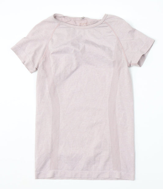 Workout Womens Pink  Polyester Basic T-Shirt Size 8 Round Neck