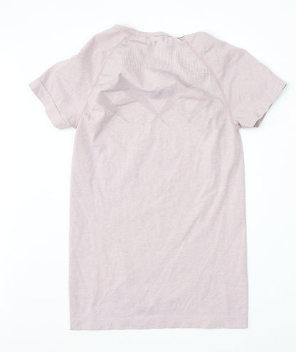 WorkOut Womens Pink  Polyester Basic T-Shirt Size 8 Round Neck