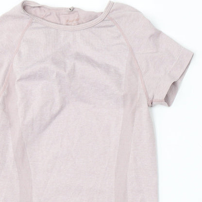 WorkOut Womens Pink  Polyester Basic T-Shirt Size 8 Round Neck