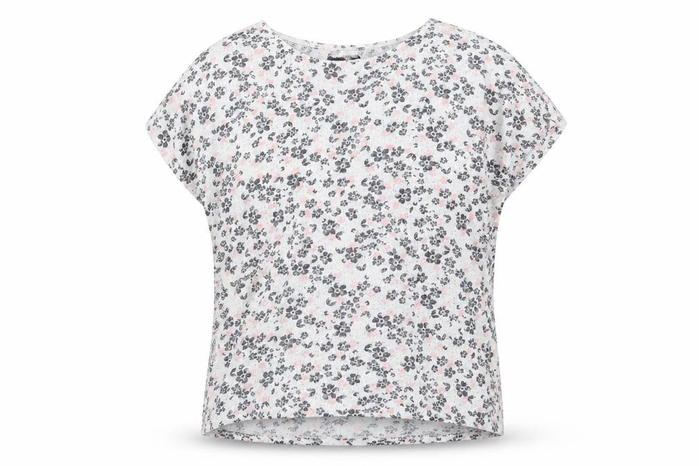 New Look Womens White Round Neck Floral Polyester Pullover Jumper Size 12