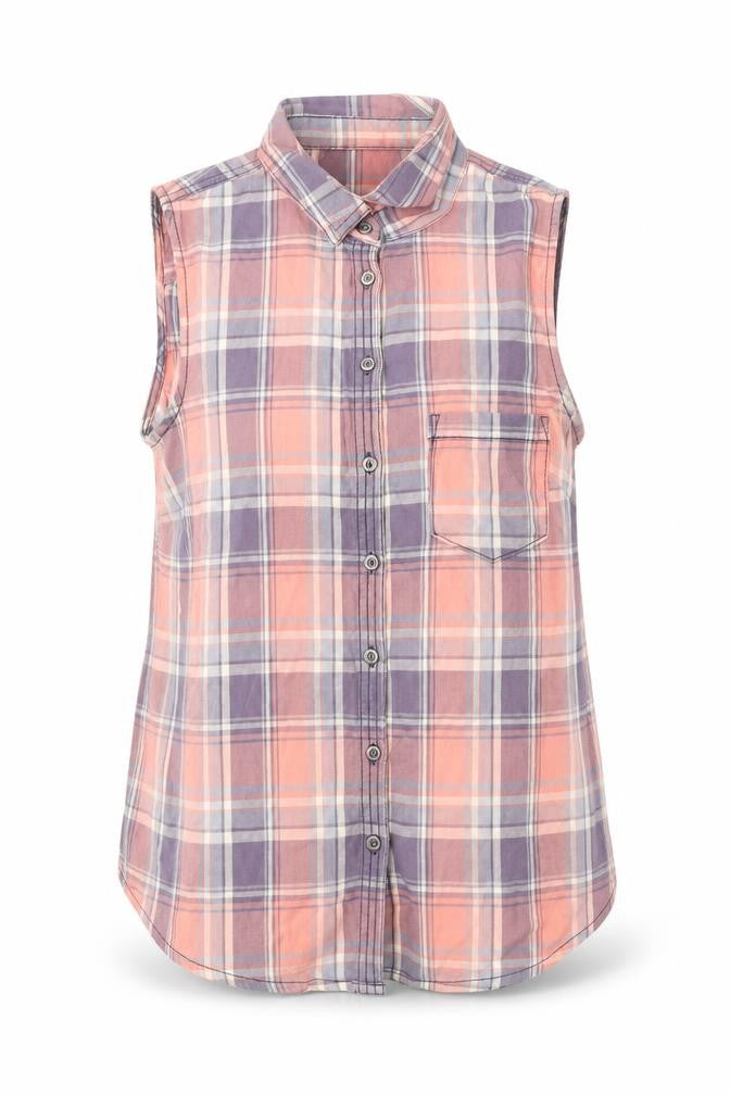 New Look Womens Multicoloured Plaid Cotton Basic Button-Up Size 12 Collared