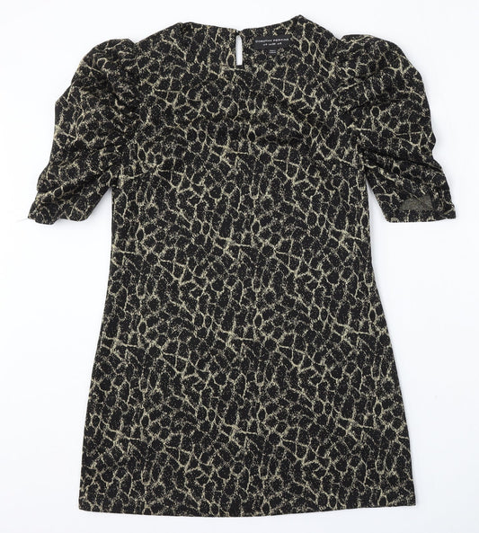 Dorothy Perkins Womens Gold Round Neck  Polyester Pullover Jumper Size 8