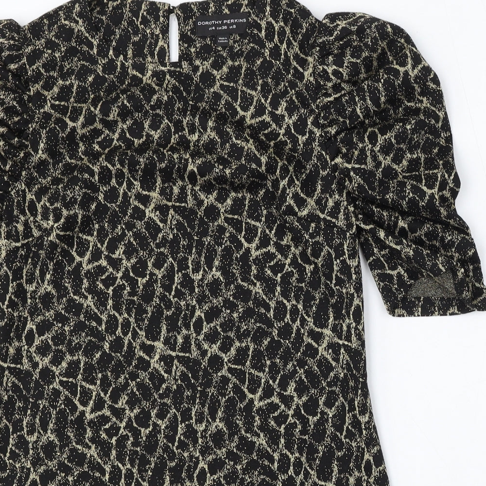 Dorothy Perkins Womens Gold Round Neck  Polyester Pullover Jumper Size 8