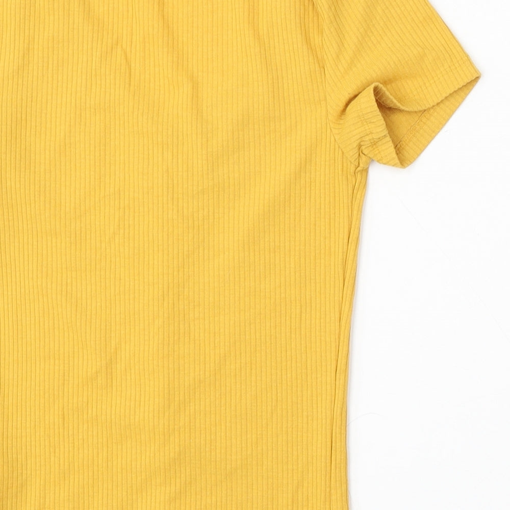 New Look Womens Yellow Round Neck  Polyester Pullover Jumper Size 8