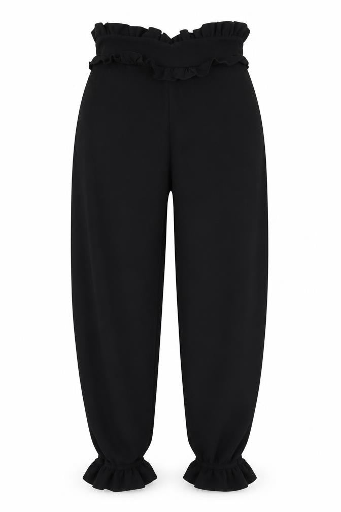PRETTYLITTLETHING Womens Black  Polyester Trousers  Size 8 L23 in Regular
