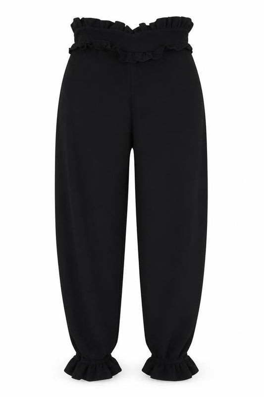 PRETTYLITTLETHING Womens Black  Polyester Trousers  Size 8 L23 in Regular