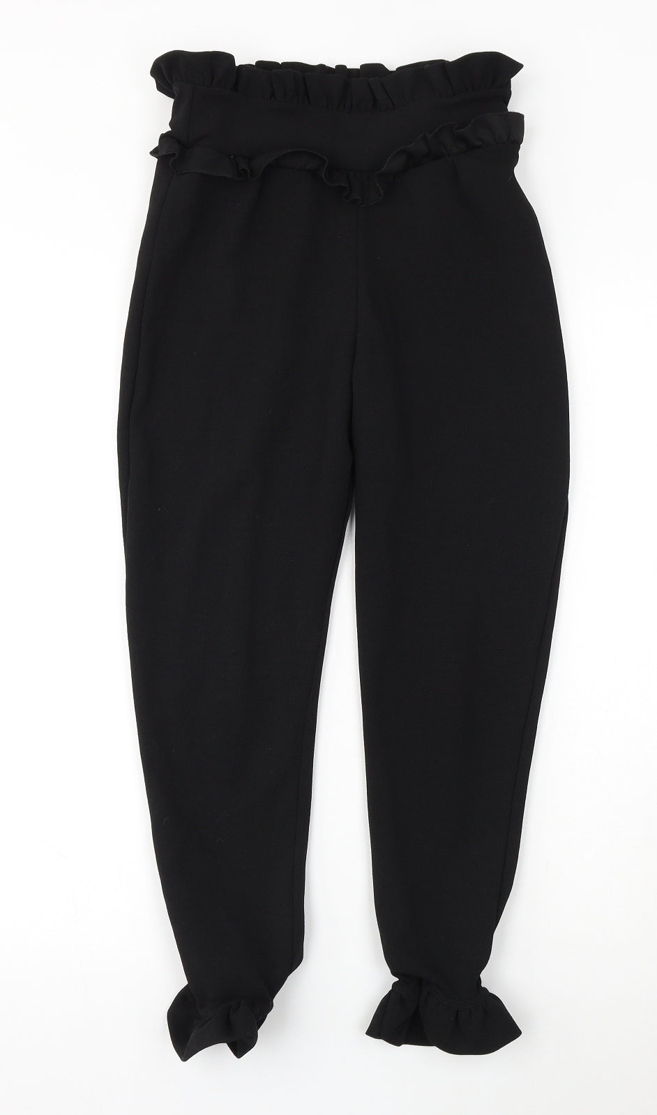PRETTYLITTLETHING Womens Black  Polyester Trousers  Size 8 L23 in Regular