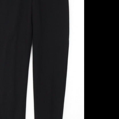 PRETTYLITTLETHING Womens Black  Polyester Trousers  Size 8 L23 in Regular