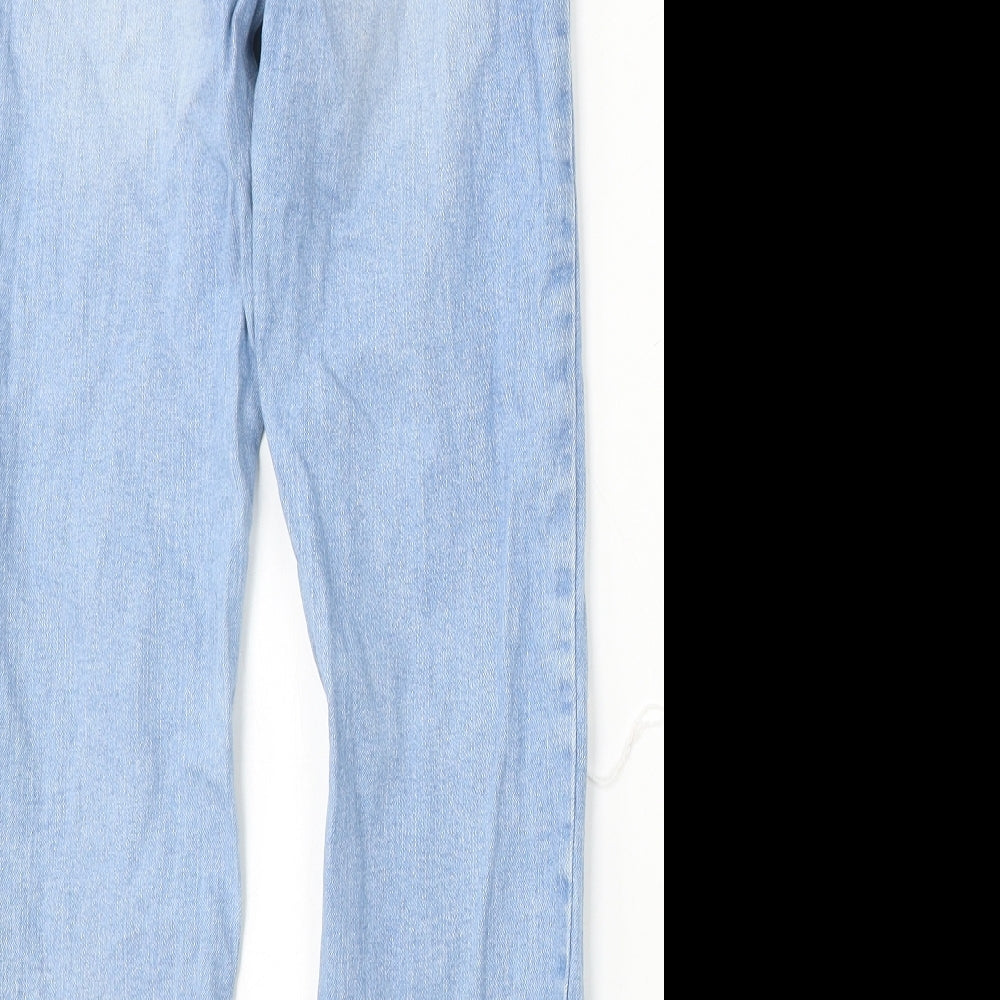 New Look Womens Blue  Cotton Straight Jeans Size 8 L27 in Regular Button
