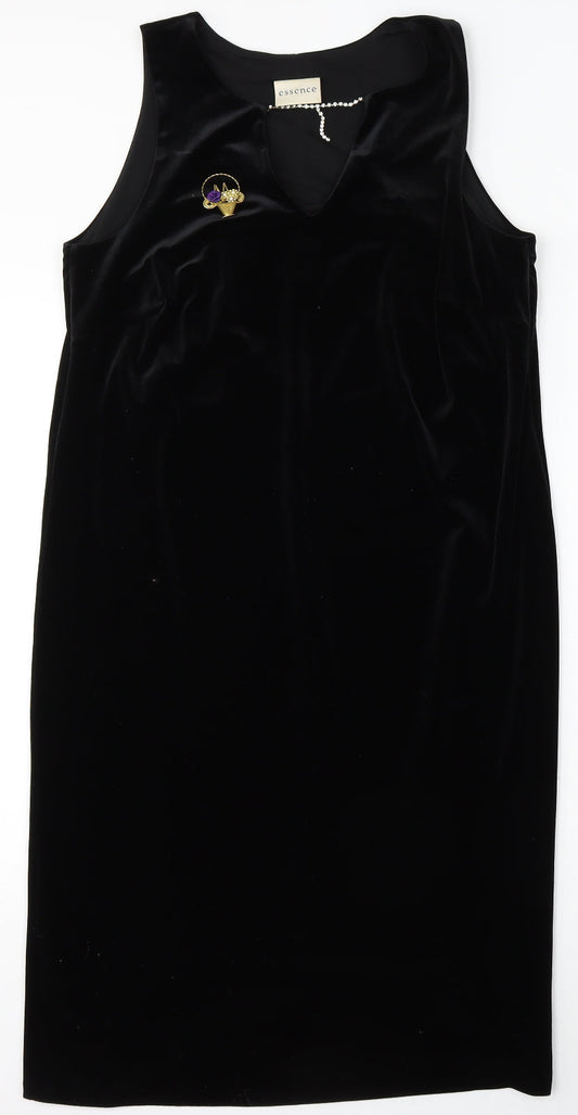 essence Womens Black  Polyester Sheath  Size 12  Round Neck