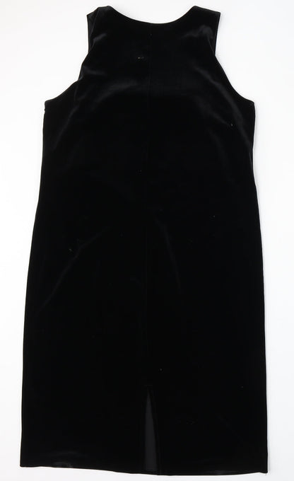 Preloved essence Womens Black  Polyester Sheath  Size 12  Round Neck - Back