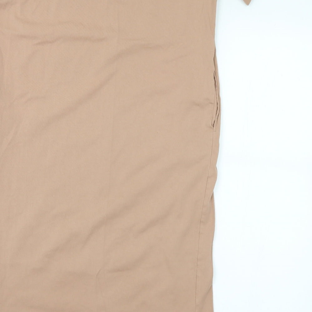 H&M Womens Brown  Cotton T-Shirt Dress  Size XS  Crew Neck