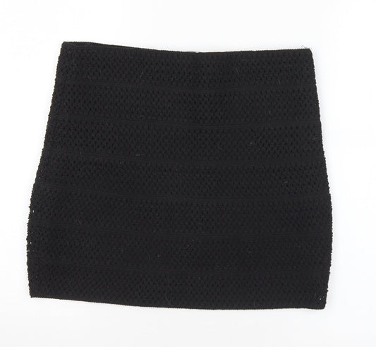 Ricki Womens Black  Polyester A-Line Skirt Size S