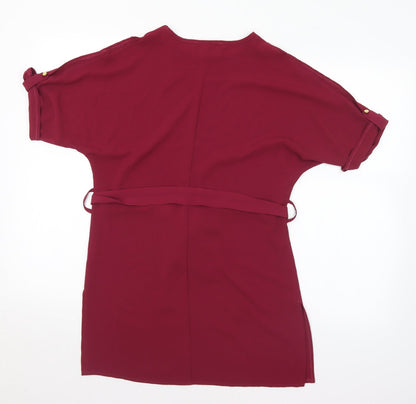 Primark Womens Purple  Polyester Tunic Blouse Size 4 Round Neck