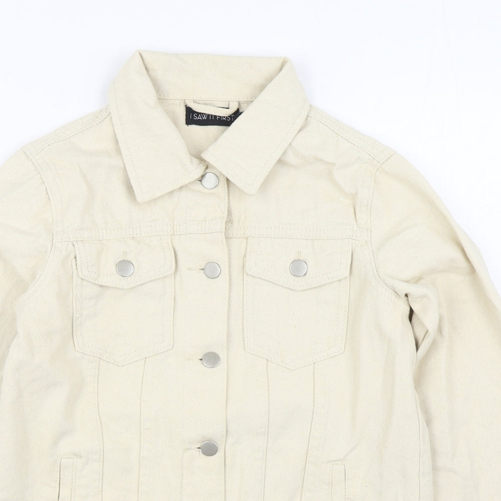 I SAW IT FIRST Womens Beige   Jacket  Size 6  Button