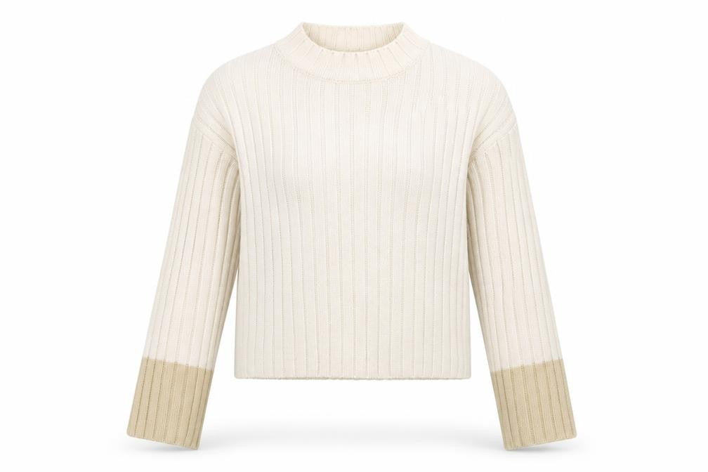 Primark Womens Beige Round Neck  Acrylic Pullover Jumper Size 2XS