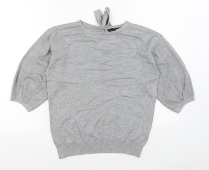 Preloved Dorothy Perkins Womens Grey Round Neck  Viscose Pullover Jumper Size 10 - Front