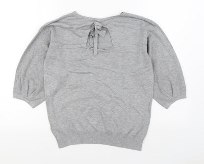 Preloved Dorothy Perkins Womens Grey Round Neck  Viscose Pullover Jumper Size 10 - Back