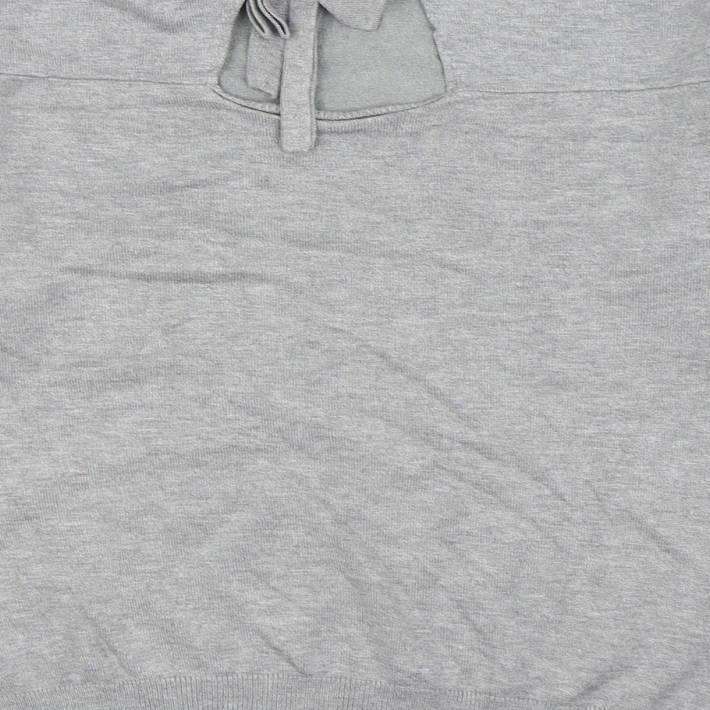 Dorothy Perkins Womens Grey Round Neck  Viscose Pullover Jumper Size 10