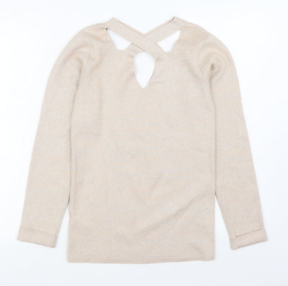 Dorothy Perkins Womens Pink Round Neck  Viscose Pullover Jumper Size 14
