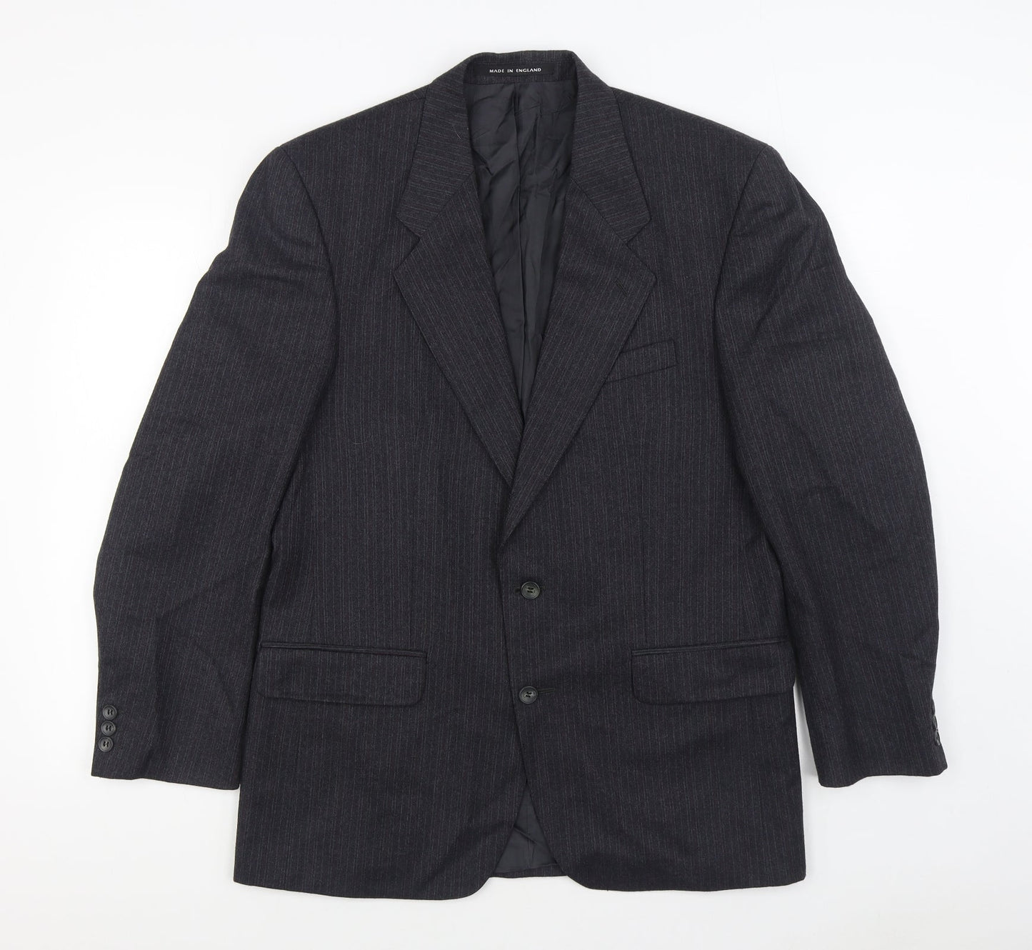 The Label Mens Black  Wool Jacket Suit Jacket Size 40