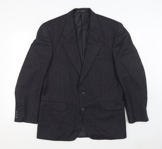 The Label Mens Black  Wool Jacket Suit Jacket Size 40