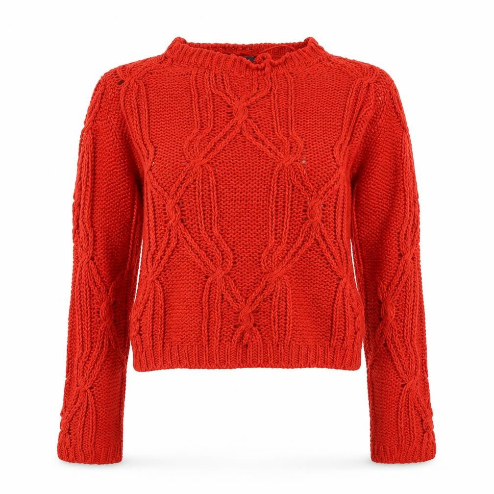 Primark Womens Red Round Neck  Acrylic Pullover Jumper Size S
