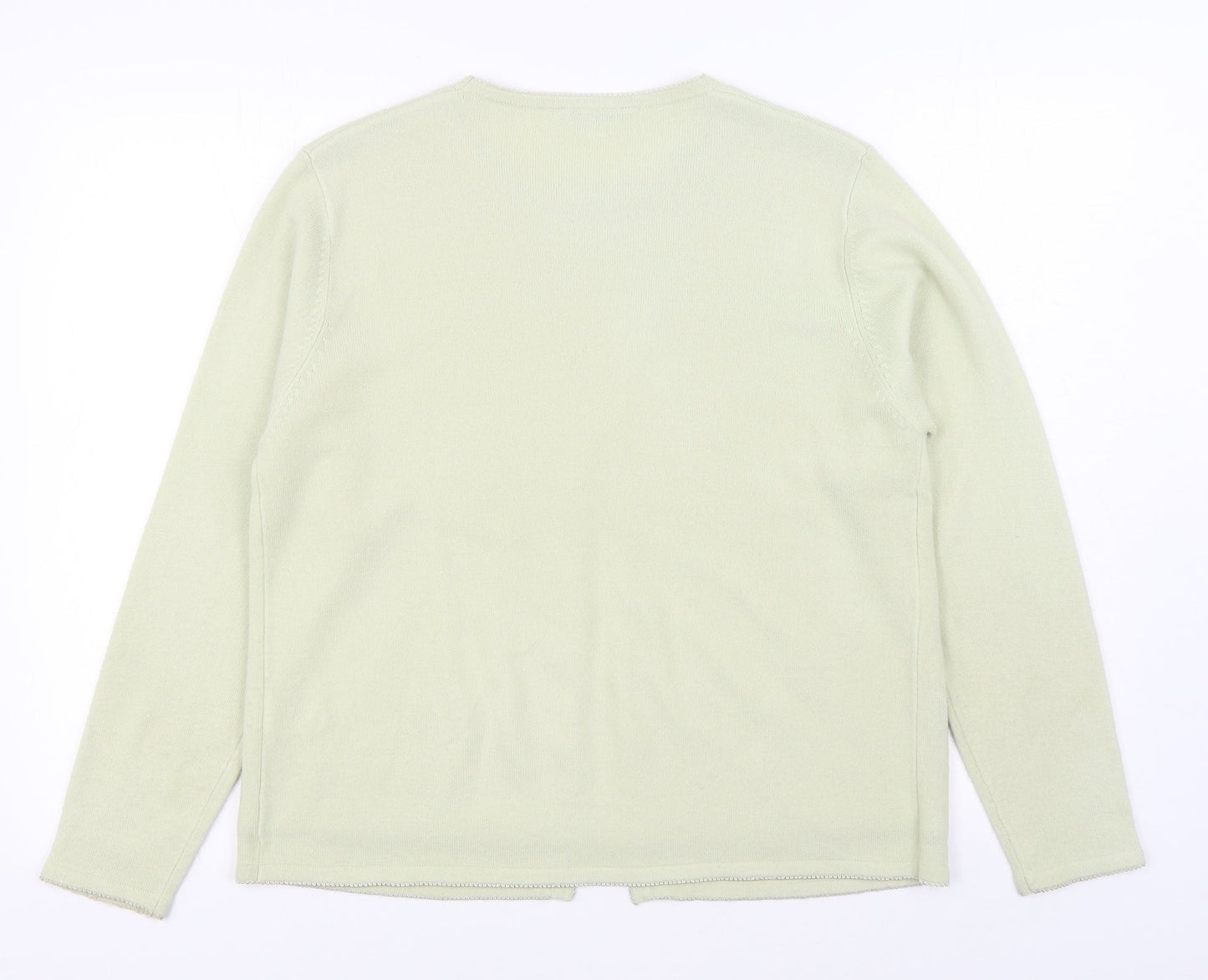 Debbie Morgan Womens Beige V-Neck  Acrylic Cardigan Jumper Size S